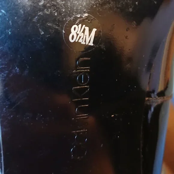 CALVIN KLEIN Elegant Black Patent Leather Loafers - Like New - Picture 11 of 12